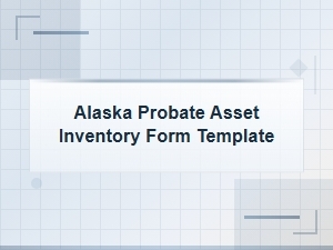 Alaska Probate Asset Inventory Form Template